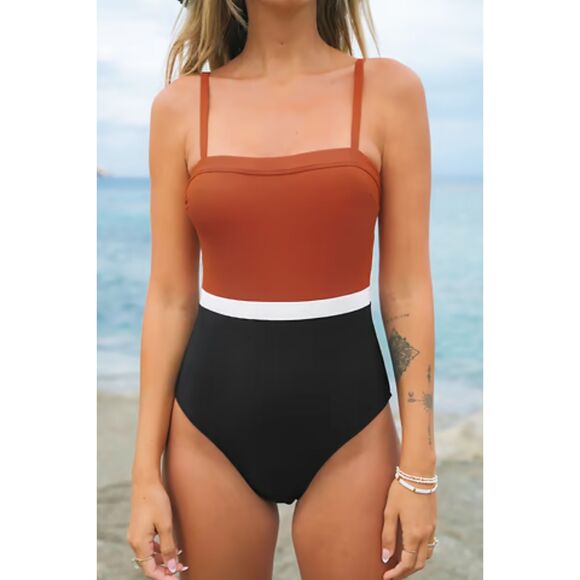 CUPSHE Colorblock Colombia Coast One Piece NWT XL - Picture 1 of 6